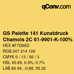 Código de color: GS Palette 141 Kunstdruck - Chamois 2C 61-9901-K-100% | qconv.com