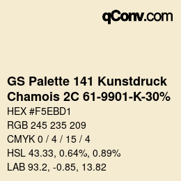 Farbcode: GS Palette 141 Kunstdruck - Chamois 2C 61-9901-K-30% | qconv.com