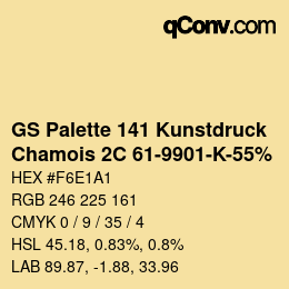 Code couleur: GS Palette 141 Kunstdruck - Chamois 2C 61-9901-K-55% | qconv.com