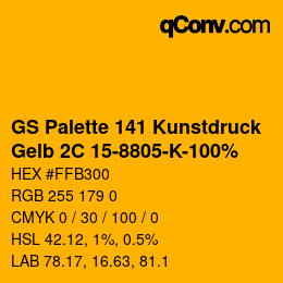 Farbcode: GS Palette 141 Kunstdruck - Gelb 2C 15-8805-K-100% | qconv.com