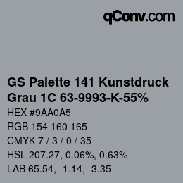 Color code: GS Palette 141 Kunstdruck - Grau 1C 63-9993-K-55% | qconv.com