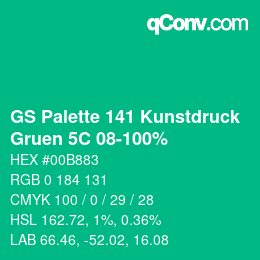 カラーコード: GS Palette 141 Kunstdruck - Gruen 5C 08-100% | qconv.com