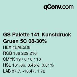 カラーコード: GS Palette 141 Kunstdruck - Gruen 5C 08-30% | qconv.com