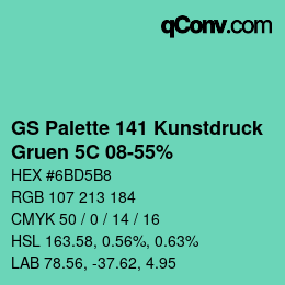 カラーコード: GS Palette 141 Kunstdruck - Gruen 5C 08-55% | qconv.com