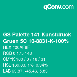 Color code: GS Palette 141 Kunstdruck - Gruen 5C 10-8831-K-100% | qconv.com