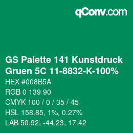 Color code: GS Palette 141 Kunstdruck - Gruen 5C 11-8832-K-100% | qconv.com