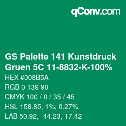Código de color: GS Palette 141 Kunstdruck - Gruen 5C 11-8832-K-100% | qconv.com