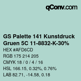 Color code: GS Palette 141 Kunstdruck - Gruen 5C 11-8832-K-30% | qconv.com