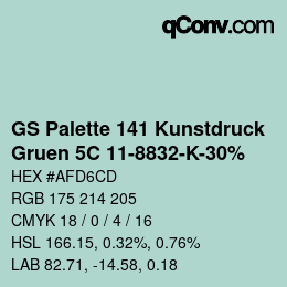 カラーコード: GS Palette 141 Kunstdruck - Gruen 5C 11-8832-K-30% | qconv.com