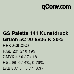 Color code: GS Palette 141 Kunstdruck - Gruen 5C 20-8836-K-30% | qconv.com