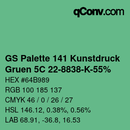 Código de color: GS Palette 141 Kunstdruck - Gruen 5C 22-8838-K-55% | qconv.com