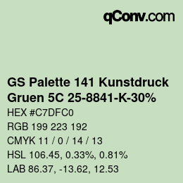 Color code: GS Palette 141 Kunstdruck - Gruen 5C 25-8841-K-30% | qconv.com