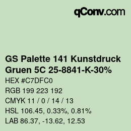 Código de color: GS Palette 141 Kunstdruck - Gruen 5C 25-8841-K-30% | qconv.com