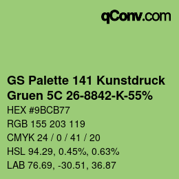 Code couleur: GS Palette 141 Kunstdruck - Gruen 5C 26-8842-K-55% | qconv.com