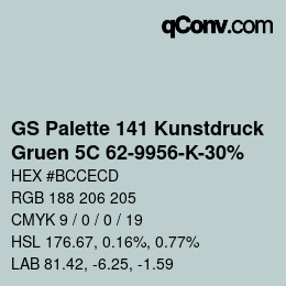 カラーコード: GS Palette 141 Kunstdruck - Gruen 5C 62-9956-K-30% | qconv.com