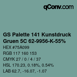 Color code: GS Palette 141 Kunstdruck - Gruen 5C 62-9956-K-55% | qconv.com