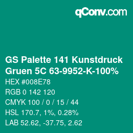 Color code: GS Palette 141 Kunstdruck - Gruen 5C 63-9952-K-100% | qconv.com