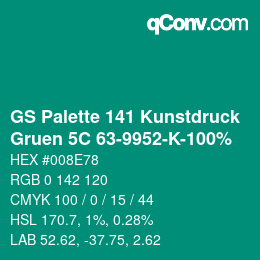 Código de color: GS Palette 141 Kunstdruck - Gruen 5C 63-9952-K-100% | qconv.com