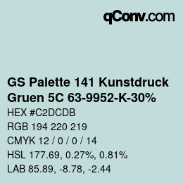 Color code: GS Palette 141 Kunstdruck - Gruen 5C 63-9952-K-30% | qconv.com