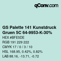 Code couleur: GS Palette 141 Kunstdruck - Gruen 5C 64-9953-K-30% | qconv.com