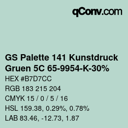 Color code: GS Palette 141 Kunstdruck - Gruen 5C 65-9954-K-30% | qconv.com