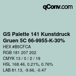 Color code: GS Palette 141 Kunstdruck - Gruen 5C 66-9955-K-30% | qconv.com