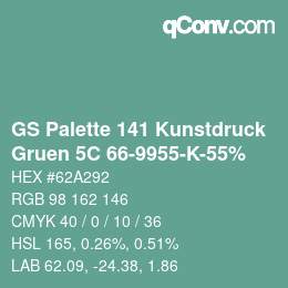 Color code: GS Palette 141 Kunstdruck - Gruen 5C 66-9955-K-55% | qconv.com