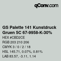 Color code: GS Palette 141 Kunstdruck - Gruen 5C 67-9958-K-30% | qconv.com