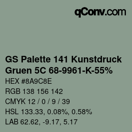 Código de color: GS Palette 141 Kunstdruck - Gruen 5C 68-9961-K-55% | qconv.com