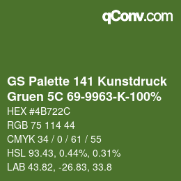 Código de color: GS Palette 141 Kunstdruck - Gruen 5C 69-9963-K-100% | qconv.com