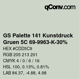 Farbcode: GS Palette 141 Kunstdruck - Gruen 5C 69-9963-K-30% | qconv.com