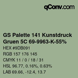 Color code: GS Palette 141 Kunstdruck - Gruen 5C 69-9963-K-55% | qconv.com