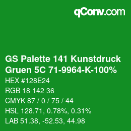 Color code: GS Palette 141 Kunstdruck - Gruen 5C 71-9964-K-100% | qconv.com