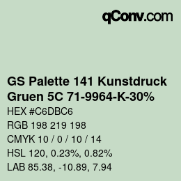 Color code: GS Palette 141 Kunstdruck - Gruen 5C 71-9964-K-30% | qconv.com