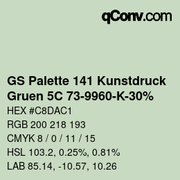 Código de color: GS Palette 141 Kunstdruck - Gruen 5C 73-9960-K-30% | qconv.com
