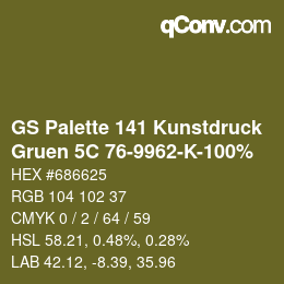 Farbcode: GS Palette 141 Kunstdruck - Gruen 5C 76-9962-K-100% | qconv.com