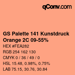 Farbcode: GS Palette 141 Kunstdruck - Orange 2C 09-55% | qconv.com