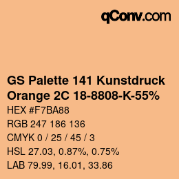 Farbcode: GS Palette 141 Kunstdruck - Orange 2C 18-8808-K-55% | qconv.com