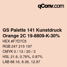 Código de color: GS Palette 141 Kunstdruck - Orange 2C 19-8809-K-30% | qconv.com