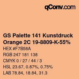 Farbcode: GS Palette 141 Kunstdruck - Orange 2C 19-8809-K-55% | qconv.com