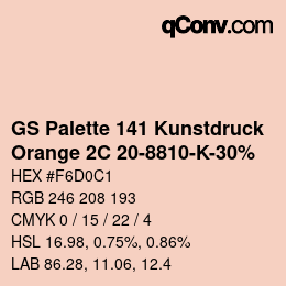 Farbcode: GS Palette 141 Kunstdruck - Orange 2C 20-8810-K-30% | qconv.com