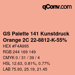 カラーコード: GS Palette 141 Kunstdruck - Orange 2C 22-8812-K-55% | qconv.com