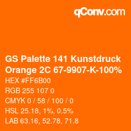 Farbcode: GS Palette 141 Kunstdruck - Orange 2C 67-9907-K-100% | qconv.com