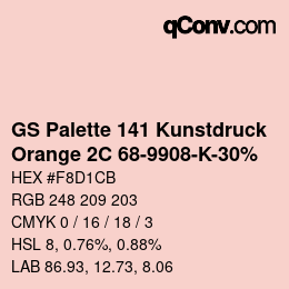 Farbcode: GS Palette 141 Kunstdruck - Orange 2C 68-9908-K-30% | qconv.com