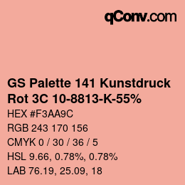 Code couleur: GS Palette 141 Kunstdruck - Rot 3C 10-8813-K-55% | qconv.com