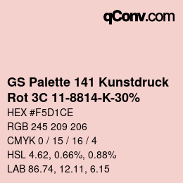 カラーコード: GS Palette 141 Kunstdruck - Rot 3C 11-8814-K-30% | qconv.com