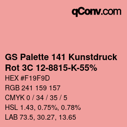 Farbcode: GS Palette 141 Kunstdruck - Rot 3C 12-8815-K-55% | qconv.com