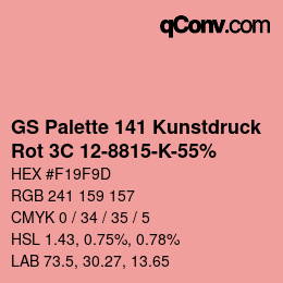 カラーコード: GS Palette 141 Kunstdruck - Rot 3C 12-8815-K-55% | qconv.com