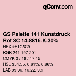 Farbcode: GS Palette 141 Kunstdruck - Rot 3C 14-8816-K-30% | qconv.com