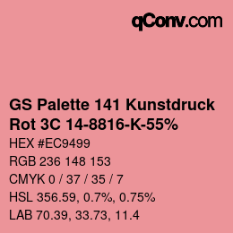 Farbcode: GS Palette 141 Kunstdruck - Rot 3C 14-8816-K-55% | qconv.com